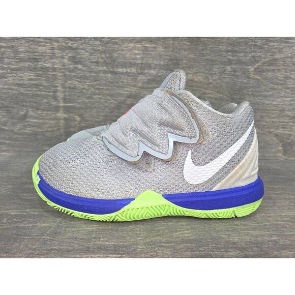 Nike Kyrie 5 Wolf Grey Lime Blast (TD) Shoes Size 7C Toddlers - Picture 3 of 8
